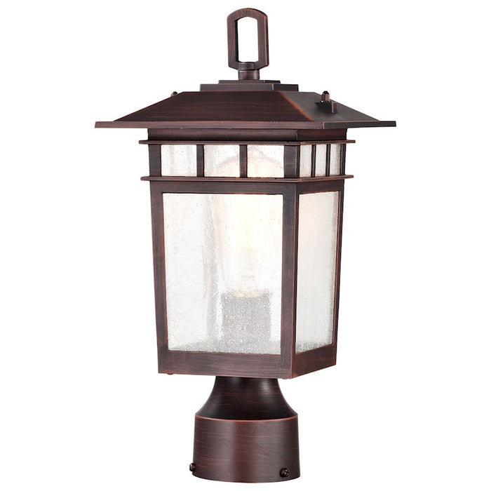 Nuvo Lighting Cove Neck 1 Lt Outdoor Small Post Lantern, Bronze/Seeded - 60-5955