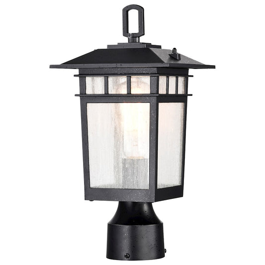 Nuvo Lighting Cove Neck 1 Lt Outdoor Small Post Lantern, Black/Seeded - 60-5956