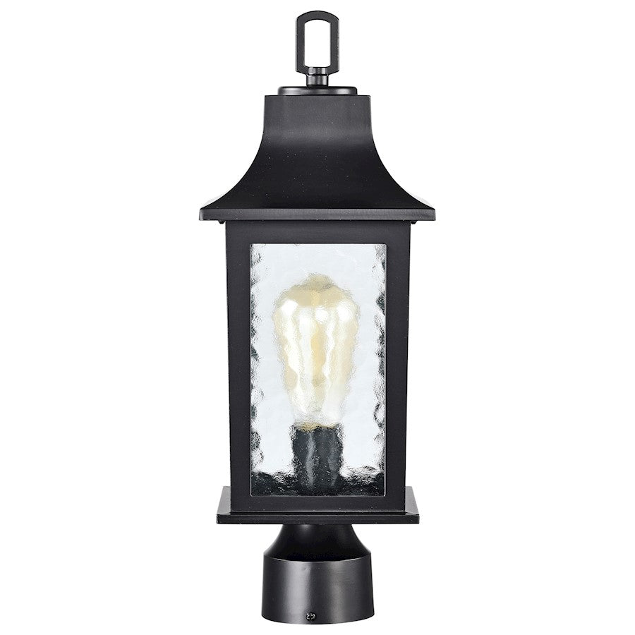 Nuvo Lighting Stillwell 1 Light Outdoor Post Lantern, Black/Water