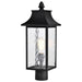 Nuvo Lighting Austen 1 Light Outdoor Post Lantern, Black Clear Water - 60-5995
