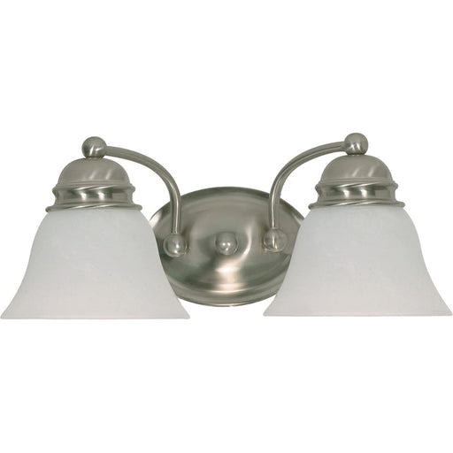 Nuvo Lighting Empire 2 Light 15" Vanity, Alabaster Glass Bell Shades - 60-6078