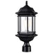Nuvo Lighting Hopkins 1 Light Outdoor Large Post Lantern, Black/Clear - 60-6115