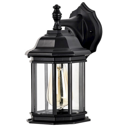 Nuvo Lighting Hopkins 1 Light Outdoor Wall Lantern, Black/Clear