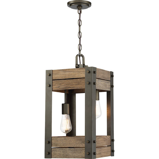 Nuvo Lighting Winchester 2 Light 11.25" Pendant, Aged Wood Bronze - 60-6425