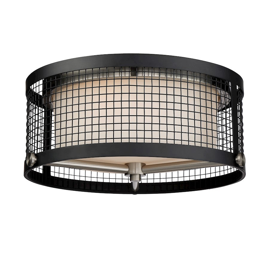 Nuvo Lighting Pratt 3 Light Flush Mount, White/Black, Brushed Nickel - 60-6452