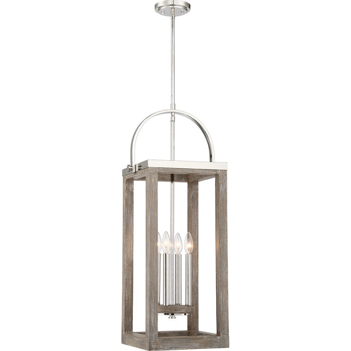 Nuvo Lighting Bliss 2 Light Pendant Driftwood, Polished Nickel Accents - 60-6483