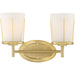 Nuvo Lighting Serene 2 Light Sconce, Satin White Glass, Natural Brass - 60-6532