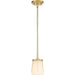 Nuvo Lighting Serene 1 Light Mini Pendant, Satin White/Natural Brass - 60-6535