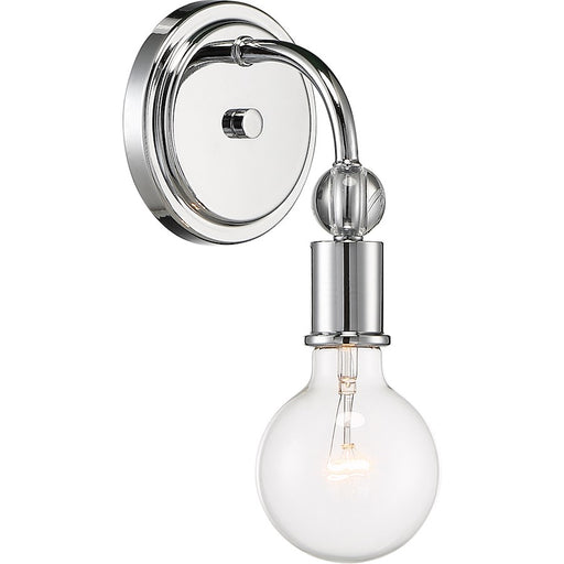 Nuvo Lighting Bounce 1 Light Sconce, Crystal Accent Polished Nickel - 60-6561