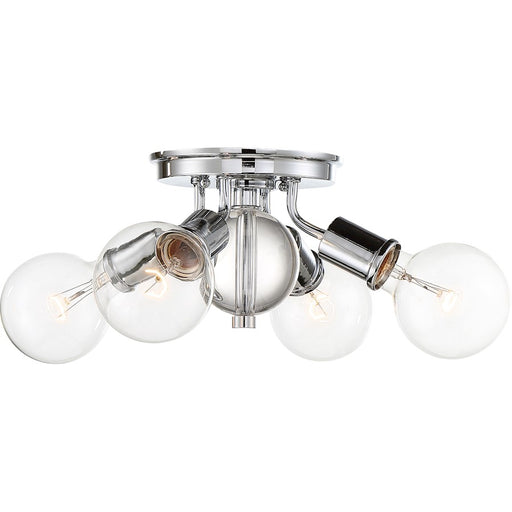 Nuvo Lighting Bounce 4 Light Flush Mount, Crystal Accent Nickel - 60-6564