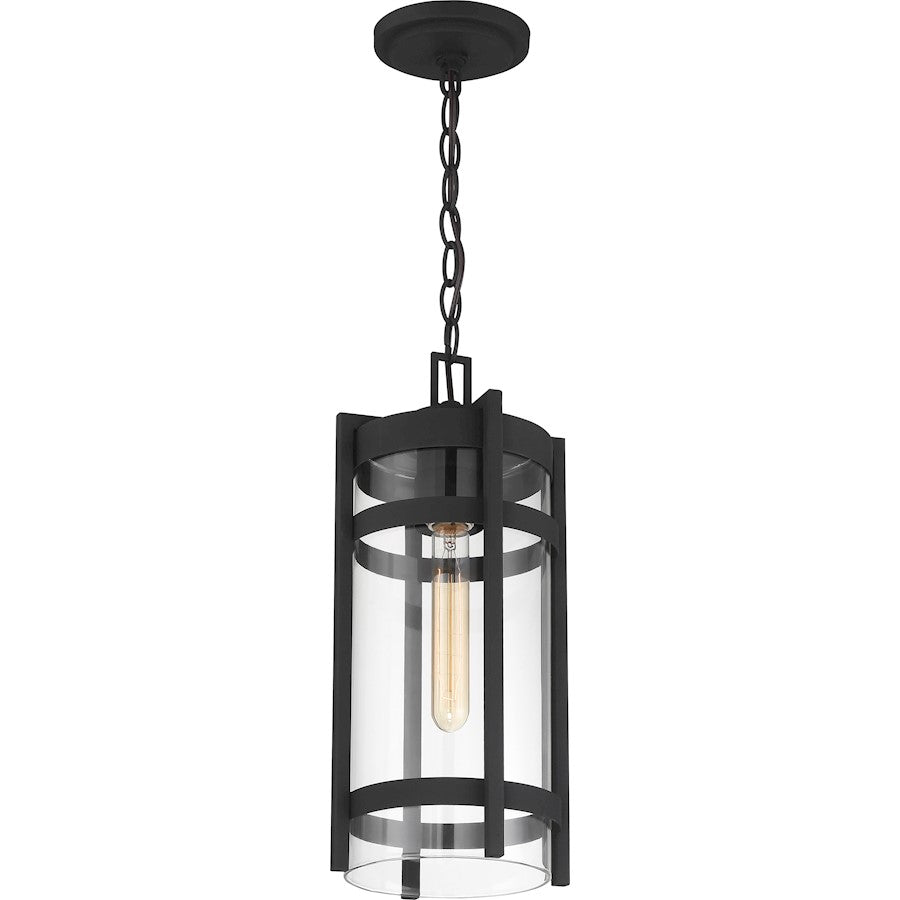 Nuvo Lighting Tofino 1 Light Hanging Lantern, Black/Clear Seeded Glass