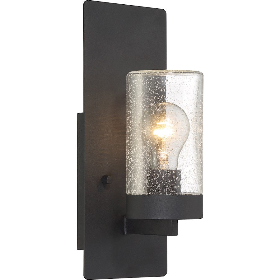 Indie 1 Light Sconce, Black/Clear Seeded Glass