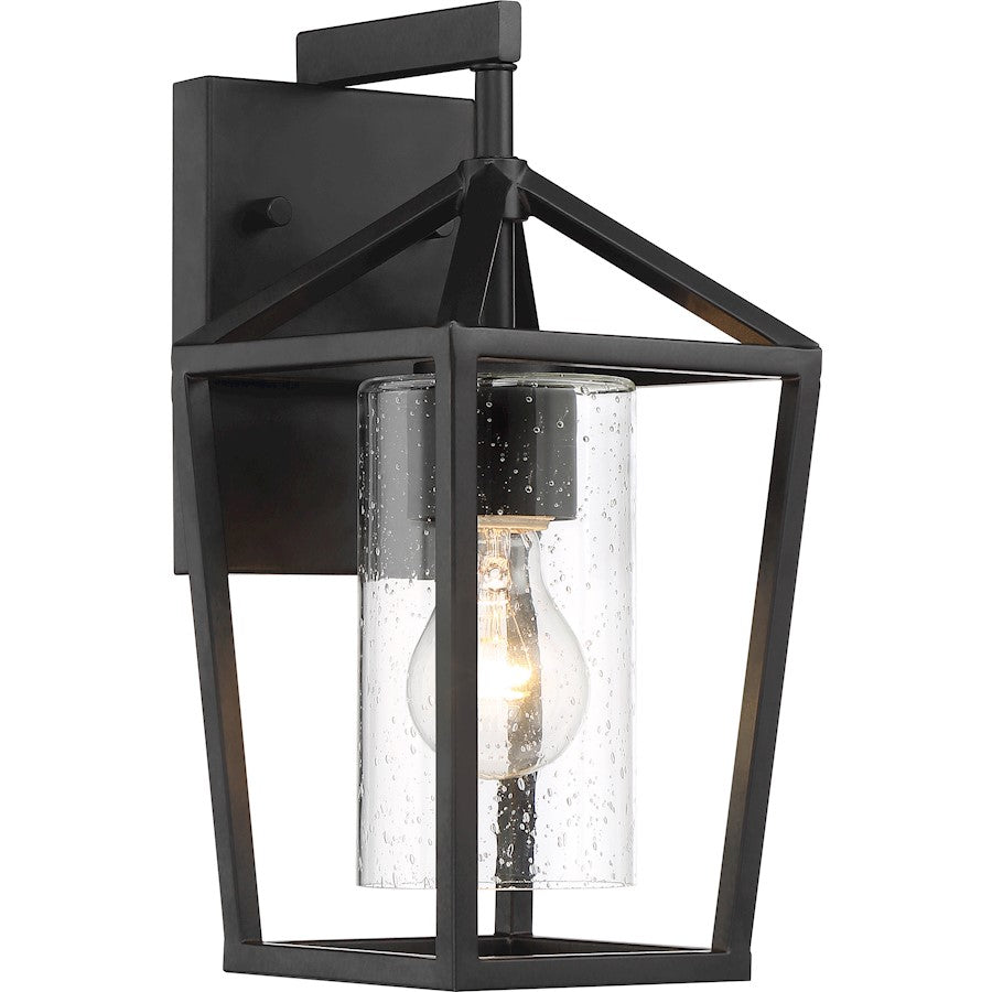 Nuvo Lighting Hopewell 1 Light Lantern, Black/Clear Seeded Glass