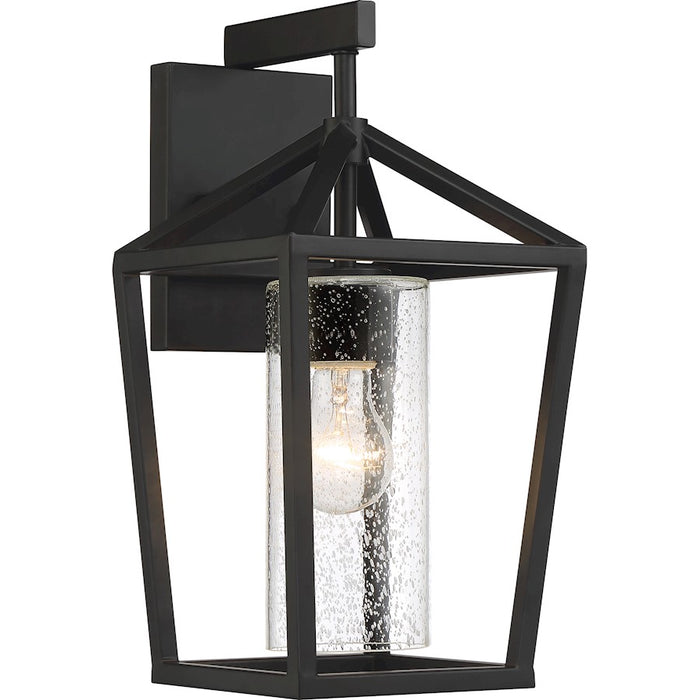 Nuvo Lighting Hopewell 1 Light Lantern, Black/Clear Seeded Glass