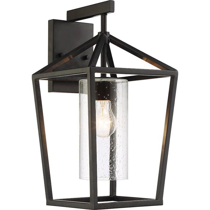 Nuvo Lighting Hopewell 1 Light Lantern, Black/Clear Seeded Glass