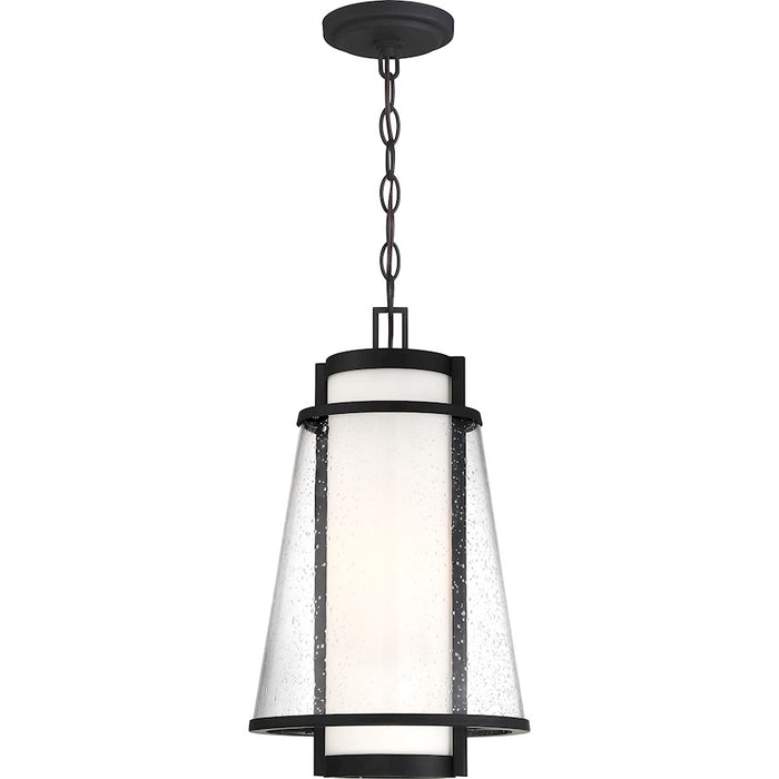 Nuvo Lighting Anau 1 Light Hanging Lantern, Black/Etched Opal/Clear