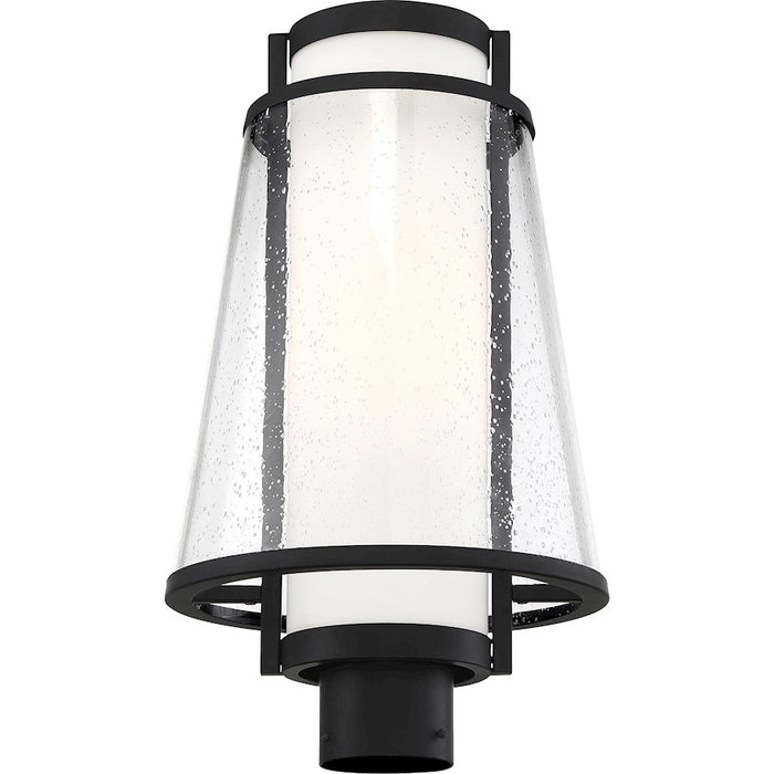 Nuvo Lighting Anau 1 Light Post Lantern, Black/Etched Opal/Clear Glass