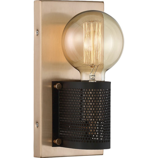 Passage 1 Light Sconce, Copper Brushed Brass/Black Mesh