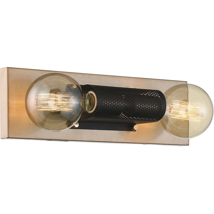 2 Light Bathroom Vanity Light, Copper Brushed Brass