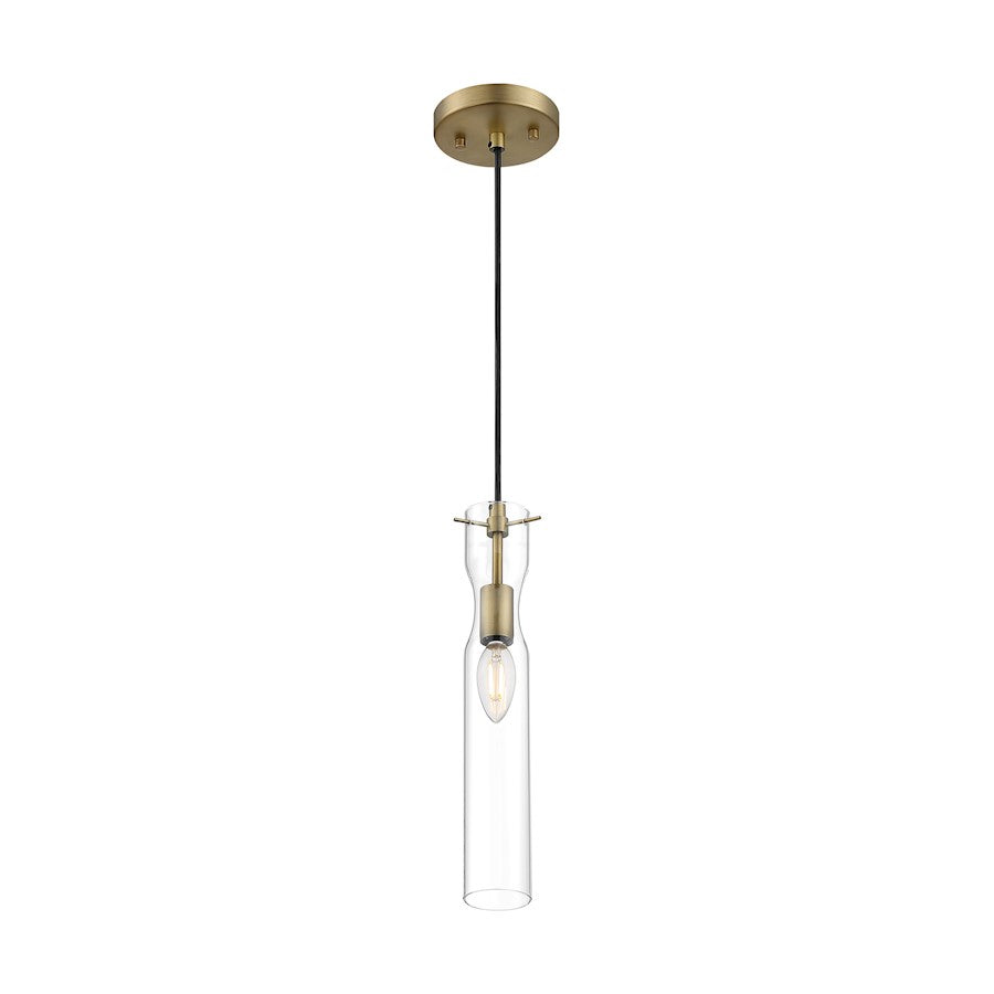 Nuvo Lighting SpyGlass, 1 Light Mini Pendant, Clear, Vintage Brass - 60-6856