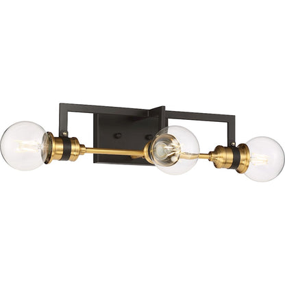 Bathroom Vanity Lightt, Warm Brass and Black