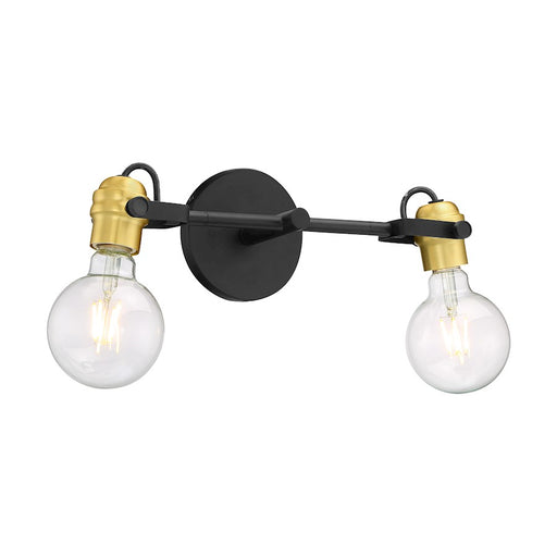 Nuvo Lighting Mantra 2 Light Vanity, Black/Brushed Brass - 60-6982