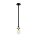 Nuvo Lighting Mantra 1 Light Mini Pendant, Black/Brushed Brass - 60-6987