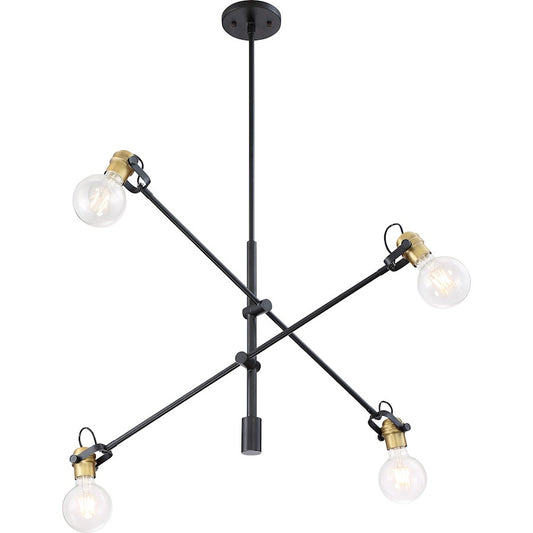 4 Light Pendant, Black