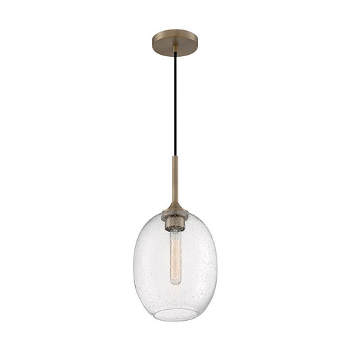 Nuvo Lighting Aria 1 Light 8" Pendant, Seeded Glass, Burnished Brass - 60-7016