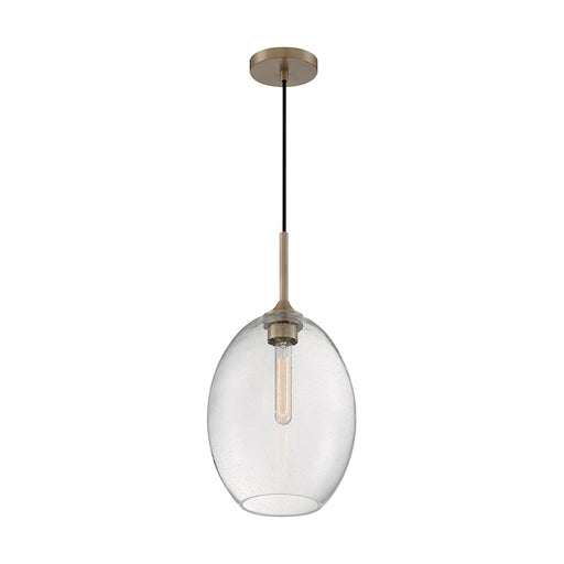 Nuvo Lighting Aria 1 Light 10" Pendant, Seeded Glass, Burnished Brass - 60-7017