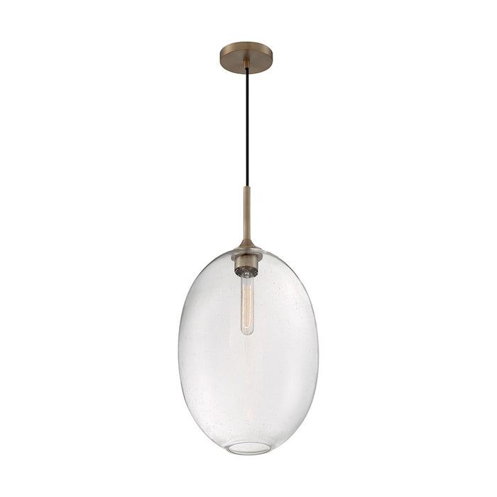 Nuvo Lighting Aria 1 Light 12" Pendant, Seeded Glass, Burnished Brass - 60-7018