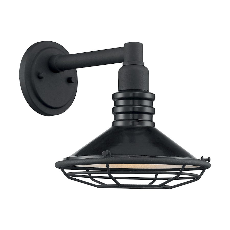 Nuvo Lighting Blue Harbor 1 Light 10" Sconce, Black/Silver & Black - 60-7031