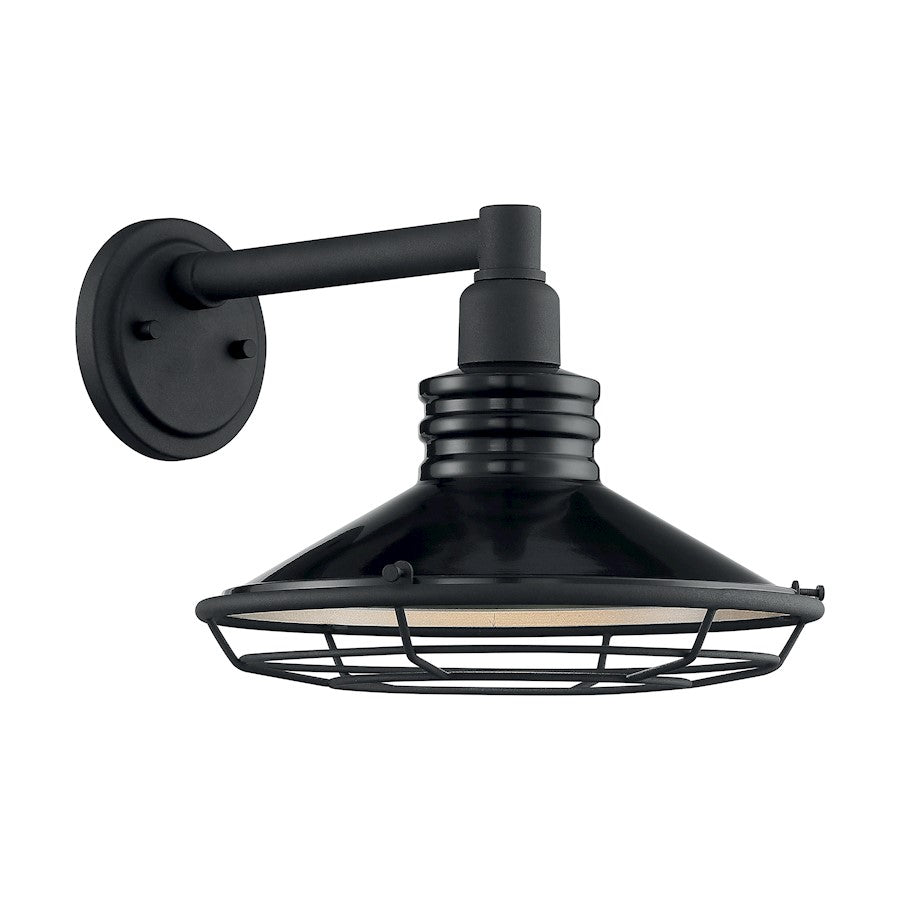 Nuvo Lighting Blue Harbor 1 Light 12" Sconce, Black/Silver & Black - 60-7032