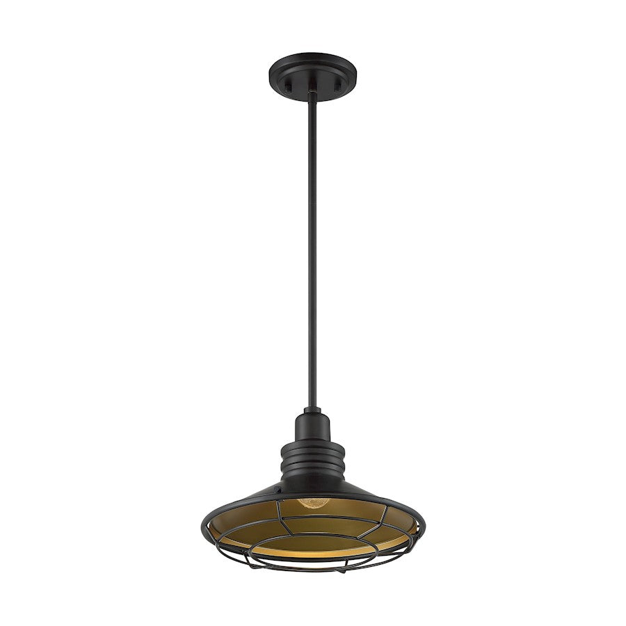 Nuvo Lighting Blue Harbor 1 Light 12" Pendant, Dark Bronze/Gold - 60-7044