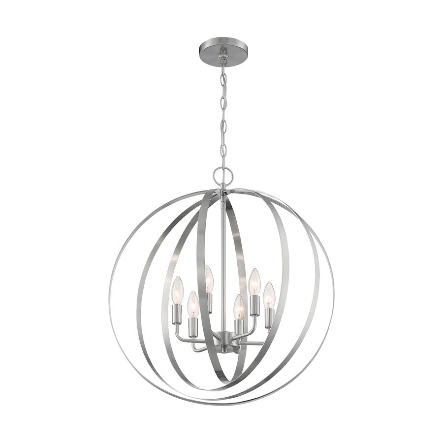 Nuvo Lighting Pendleton 6 Light Pendant, Brushed Nickel - 60-7048