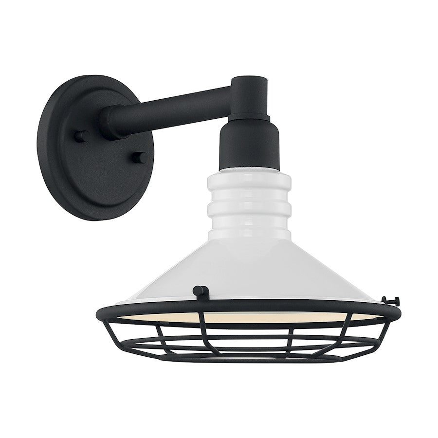 Nuvo Lighting Blue Harbor 1 Light 9.75" Sconce, White/Textured Black - 60-7051