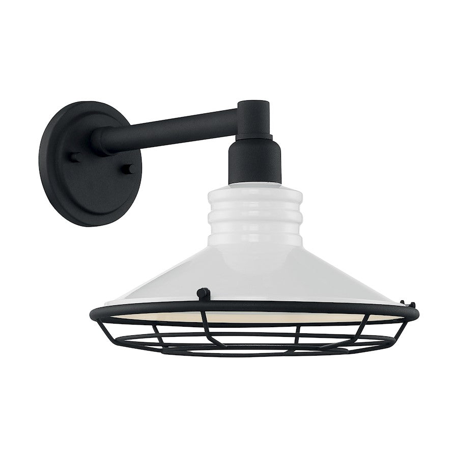 Nuvo Lighting Blue Harbor 1 Light 12" Sconce, White/Textured Black - 60-7052