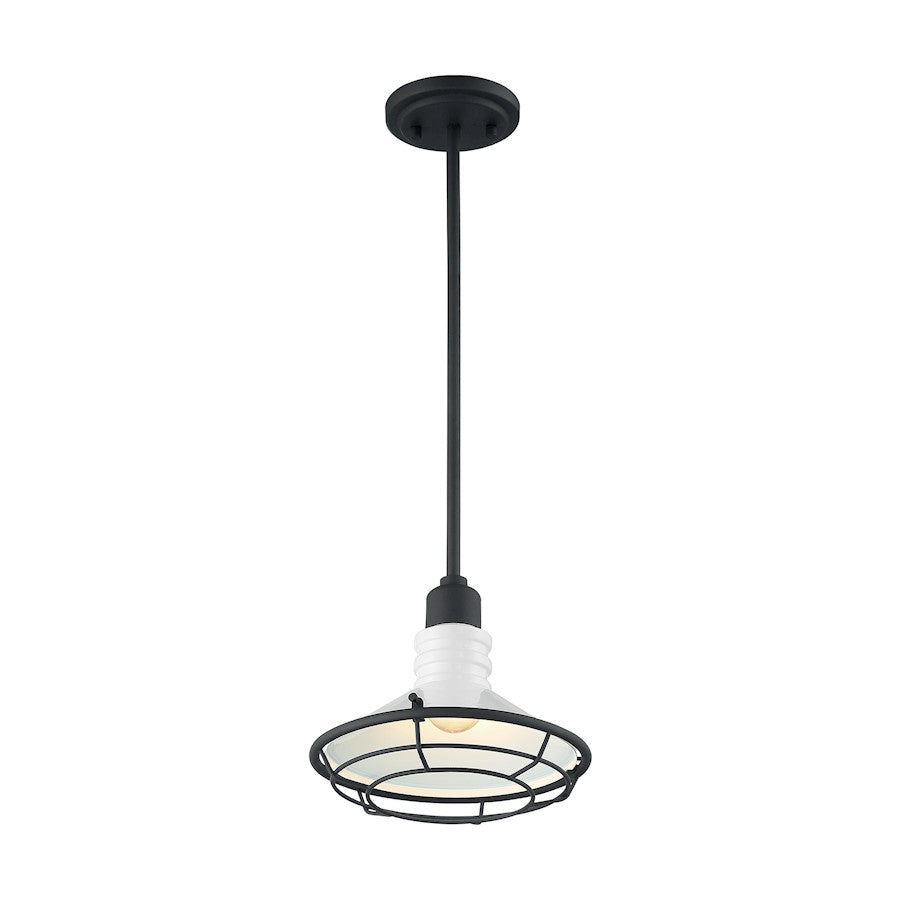 Nuvo Lighting Blue Harbor 9.75" 1 Light Pendant, White/Black - 60-7053