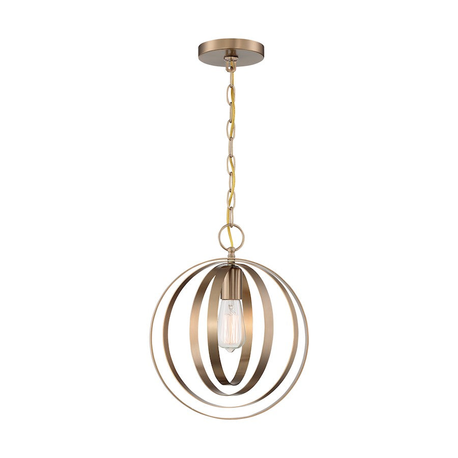 Nuvo Lighting Pendleton 1 Light Pendant, Burnished Brass - 60-7056