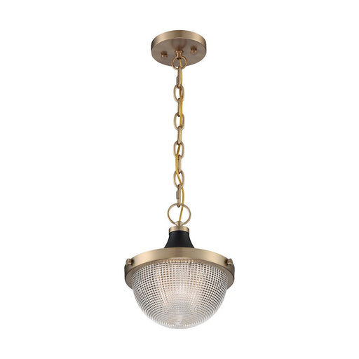 Nuvo Lighting Faro 1 Light 10" Pendant, Prismatic/Brass/Black - 60-7059