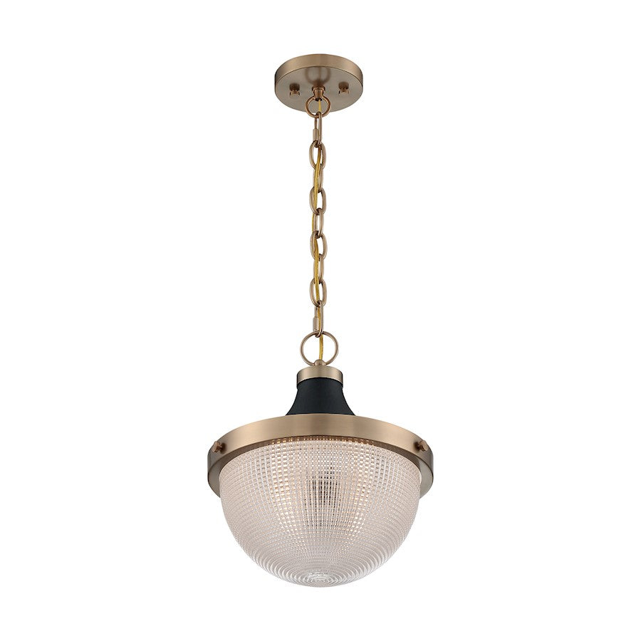 Nuvo Lighting Faro 1 Light 13" Pendant, Prismatic/Brass/Black - 60-7060