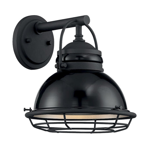 Nuvo Lighting Upton 1 Light 10" Sconce, Black/Silver & Black Accents - 60-7061