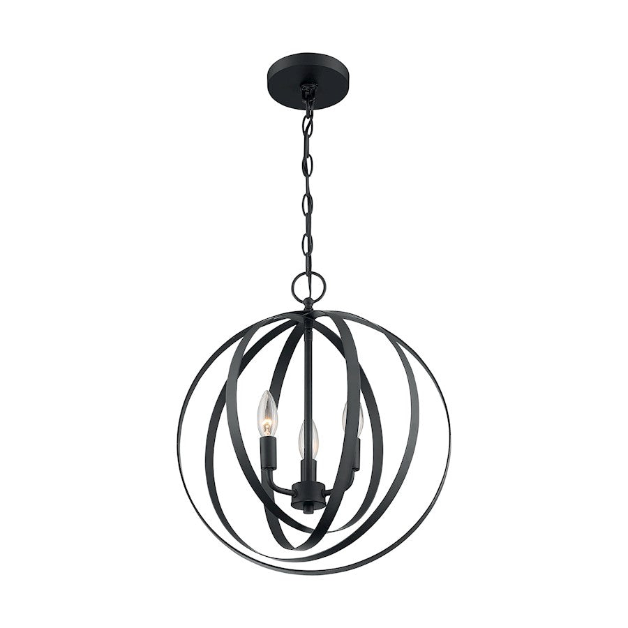 Nuvo Lighting Pendleton 3 Light Pendant, Matte Black - 60-7067