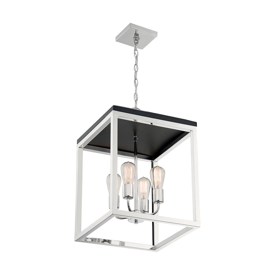 Nuvo Lighting Cakewalk 4 Light Pendant, Polished Nickel/Black Accents - 60-7094