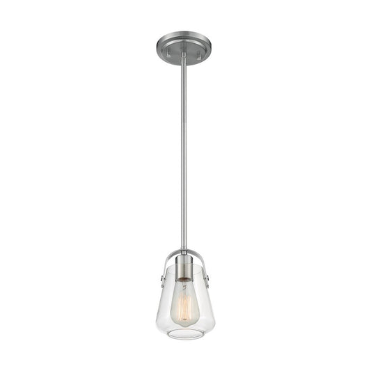 Nuvo Lighting Skybridge 1 Light Mini Pendant, Clear, Brushed Nickel - 60-7116