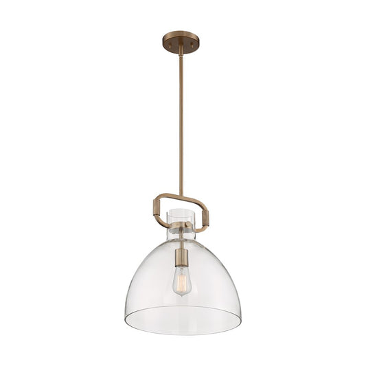 Nuvo Lighting Teresa 1 Light 14" Pendant, Clear Glass, Burnished Brass - 60-7142