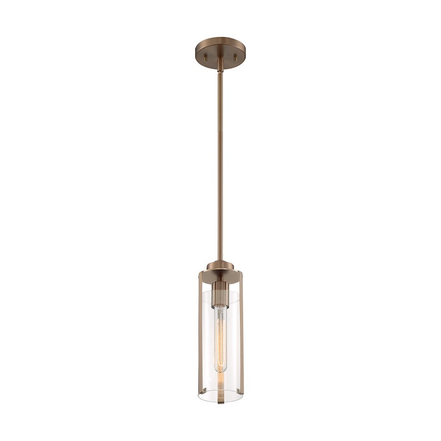 Nuvo Lighting Marina 1 Light Mini Pendant, Clear, Burnished Brass - 60-7150