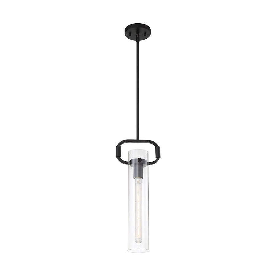 Nuvo Lighting Teresa 1 Light 5" Pendant, Clear Glass, Matte Black - 60-7153