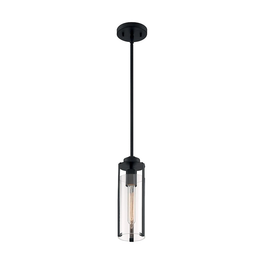 Nuvo Lighting Marina 1 Light Mini Pendant, Clear Glass, Matte Black - 60-7160