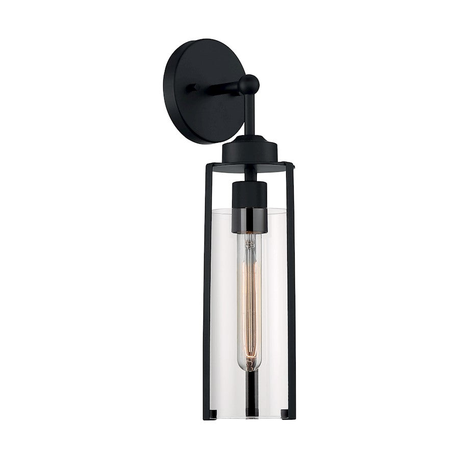 Nuvo Lighting Marina 1 Light Sconce, Clear Glass, Matte Black - 60-7161